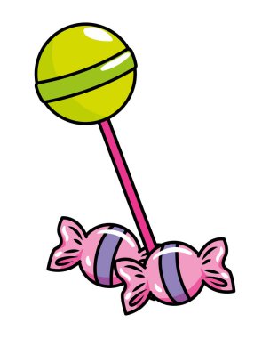 Lolipop ve şekerleme vektör çizimi