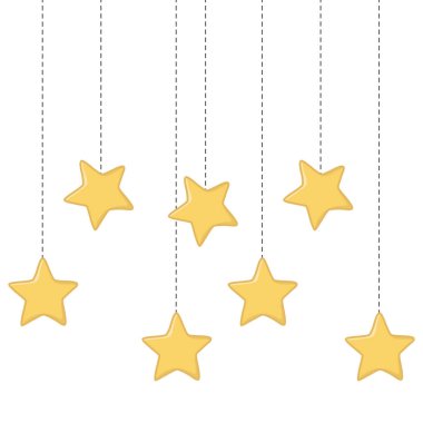 Yıldızlar ikon vektör illüstrasyonunu asılı