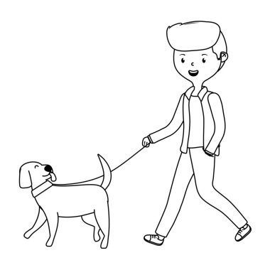 Köpek karikatür tasarımı ile çocuk