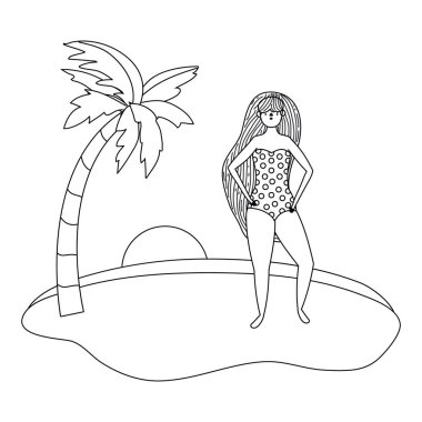 Yaz mayo tasarımı ile kız