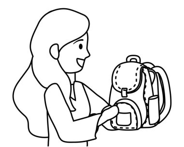 Anne tasarım vektör Illustrator ile okul çocuk çocuk