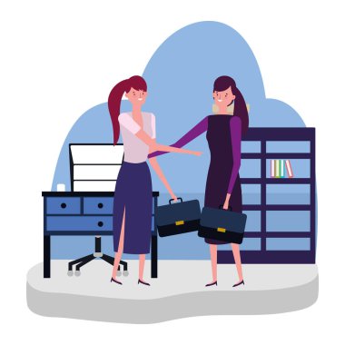 Businesswomen avatar karikatür tasarım vektör illüstrasyon