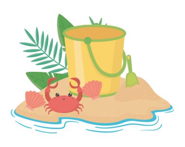 Yaz ve tatil simgesi set tasarım