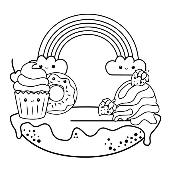 Diseño de comida dulce y deliciosa — Archivo Imágenes Vectoriales