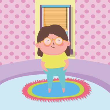 Büyükanne çizgi film vektör tasarımı çizimi