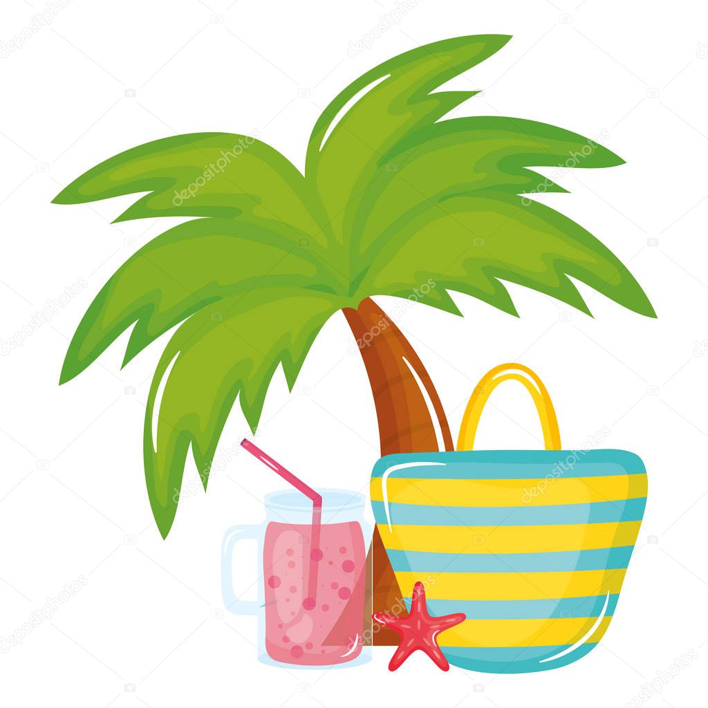 handbag female with tropical cocktail