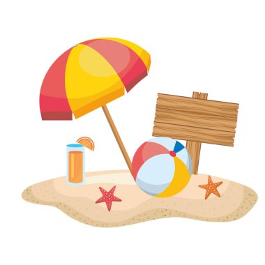 Yaz ve tatil simgesi set tasarım