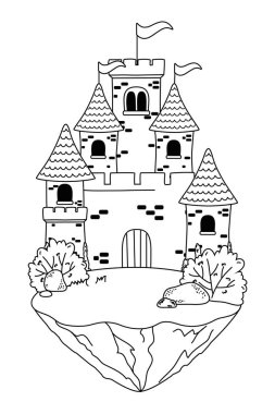 Flamanlar tasarım vektör illüstrasyon ile izole kale