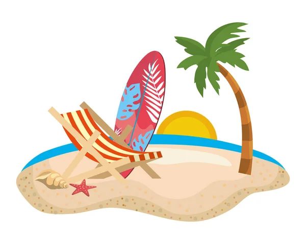 Set icône été et vacances design — Image vectorielle