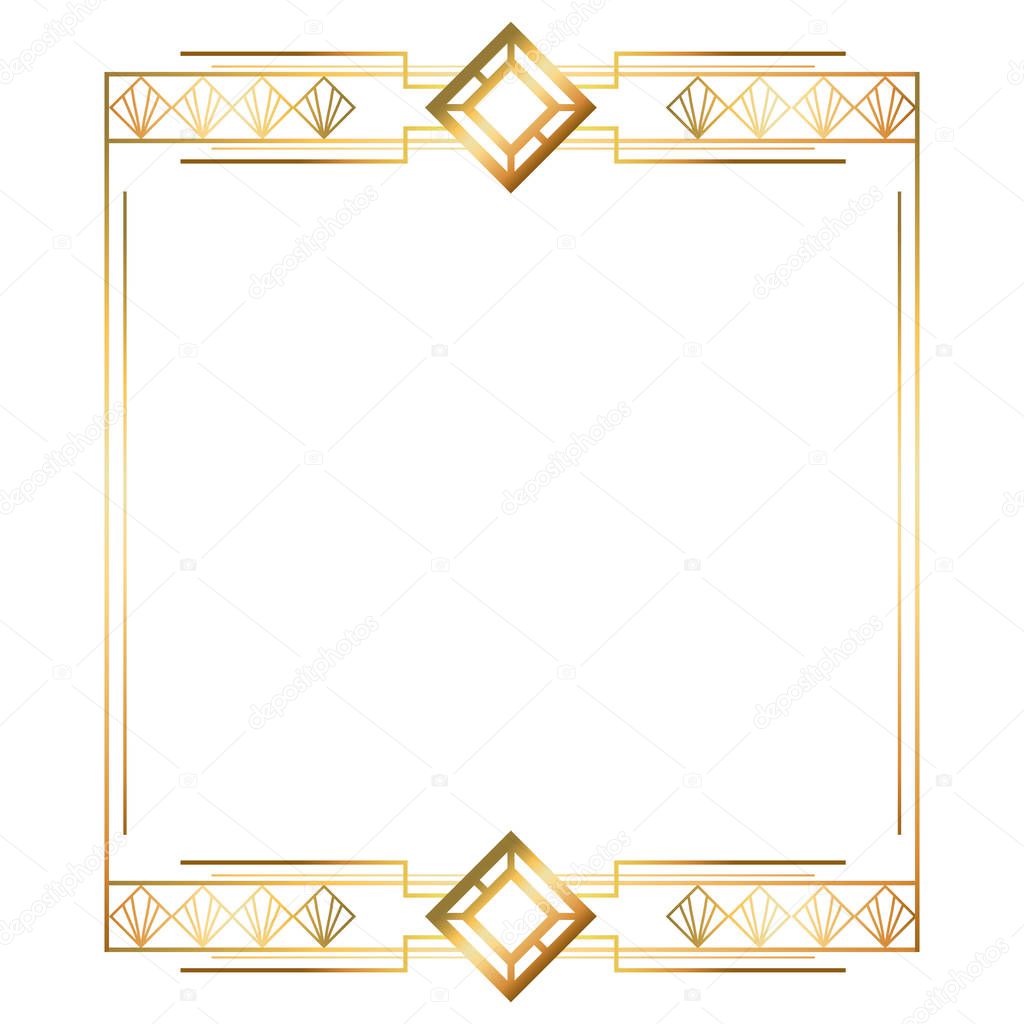 Isolated art deco frame design