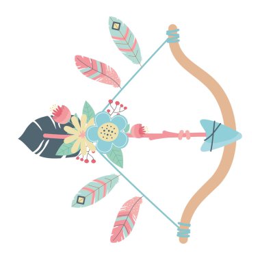 Isolated boho arrow and bow design vector illustration