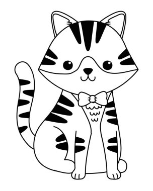 İzole kedi karikatür tasarım