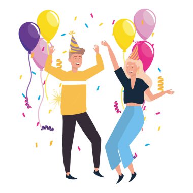 Kutlama tasarımında erkek ve kadın