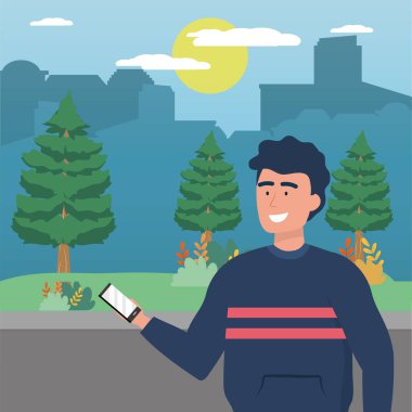 Akıllı telefon tasarımı ile avatar adam