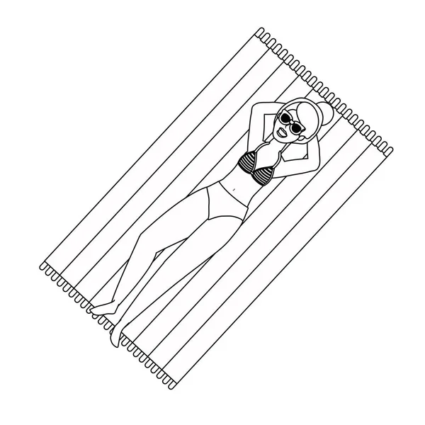 Девушка с дизайном летних купальников — стоковый вектор
