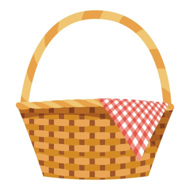 İzole piknik sepeti tasarım vektör