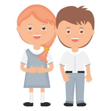 sevimli küçük öğrenciler grup karakterleri