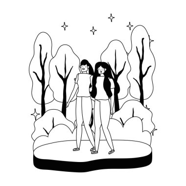 İzole kadın vektör tasarımı illüstrasyonu