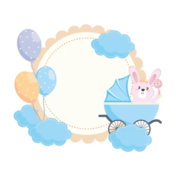 Symbole de douche de bébé et conception de lapin — Image vectorielle