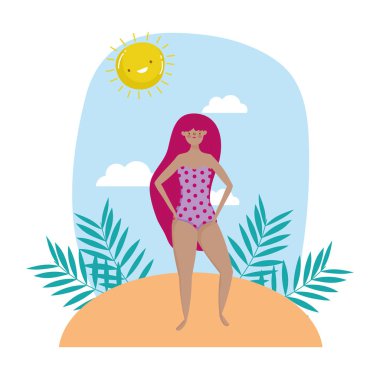 Yaz mayo tasarımı ile kız