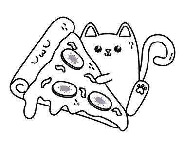 Kawaii kedi karikatür tasarım