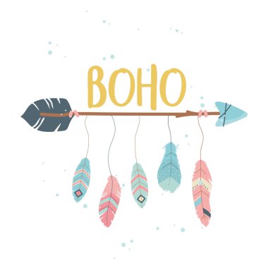 arrows with feathers decoration boho style
