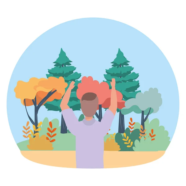 Hombre avatar en el diseño del parque — Vector de stock