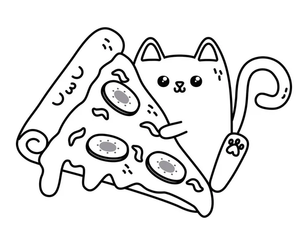 Kawaii kedi karikatür tasarım — Stok Vektör
