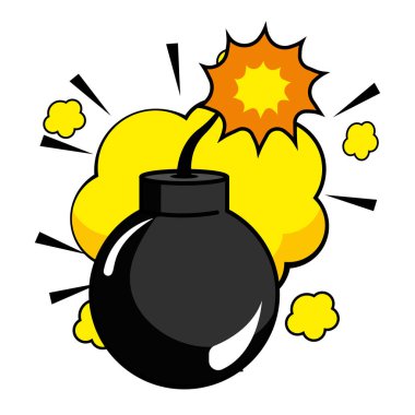 Pop sanat patlayıcı bomba karikatür