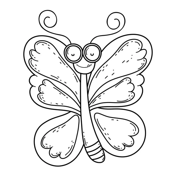 Isolierte Schmetterling zeichnen Cartoon-Design — Stockvektor