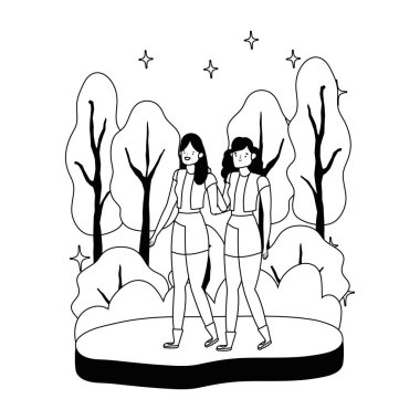 İzole kadın vektör tasarımı illüstrasyonu