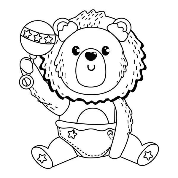 Symboldesign für Löwe und Baby-Dusche — Stockvektor