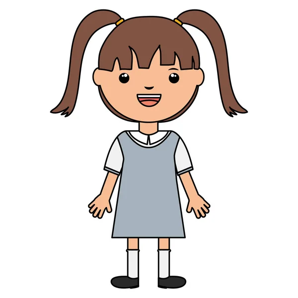 Aranyos kis tanuló lány karakter — Stock Vector