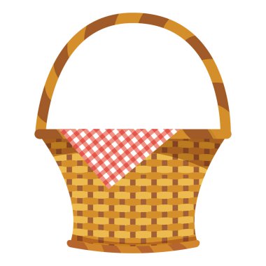 İzole piknik sepeti tasarım vektör