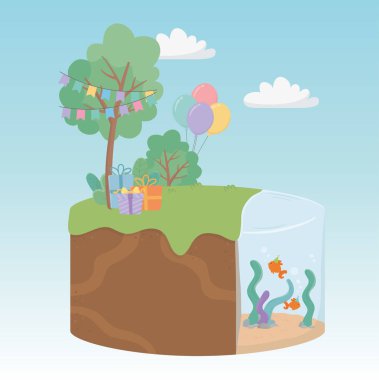 Parti dekorasyonlu güzel manzara