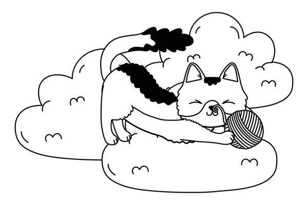 İzole kedi karikatür tasarım — Stok Vektör