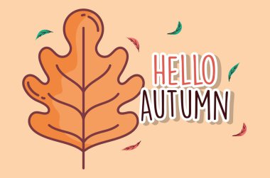 Yaprak merhaba sonbahar tasarım simgesi