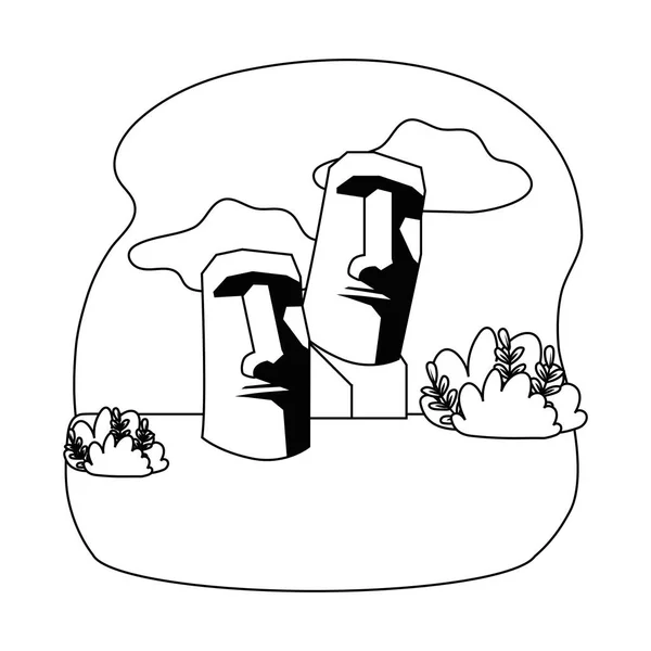 Moai estátua de Páscoa ilha design — Vetor de Stock