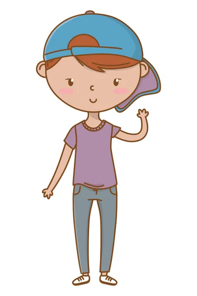 Adolescent garçon dessin animé conception vectoriel illustrateur — Image vectorielle