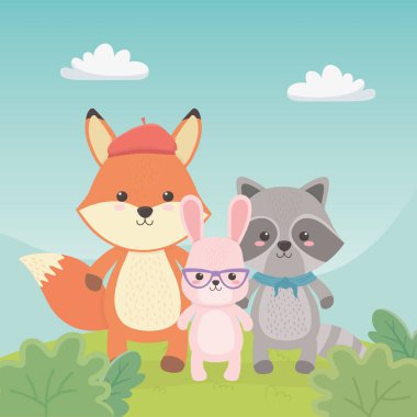 alan karakterleri sevimli ve küçük hayvanlar