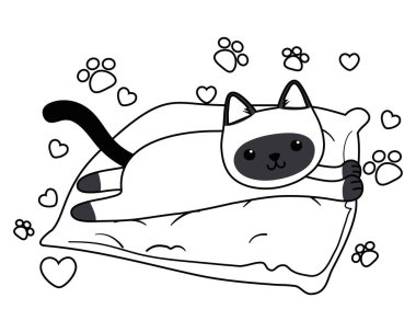 İzole kedi karikatür tasarım