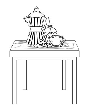 İzole kahve makinesi vektör tasarımı