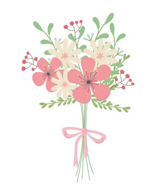 Isolated bunch of flowers design
