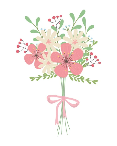 Isolated bunch of flowers design — Stock Vector