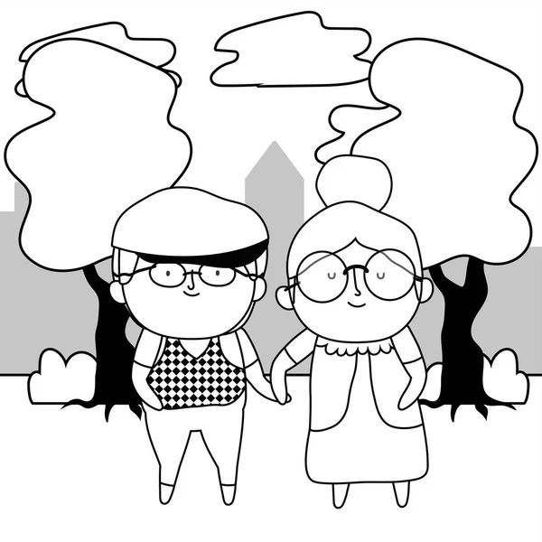 Grandmother and grandfather cartoon vector design - Stock Image - Everypixel