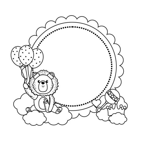 Conception de symbole de Lion et baby shower — Image vectorielle