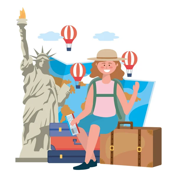 Statue of Liberty in New York design — Stock Vector