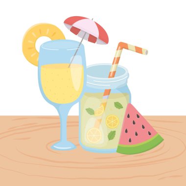 Portakal ve ananas suyu içecek tasarımı