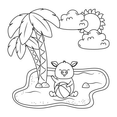 Relax illüstrasyon karikatür vektör yaz