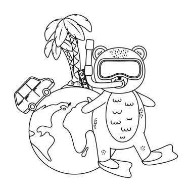 sevimli hayvan karikatür yaz zaman zevk